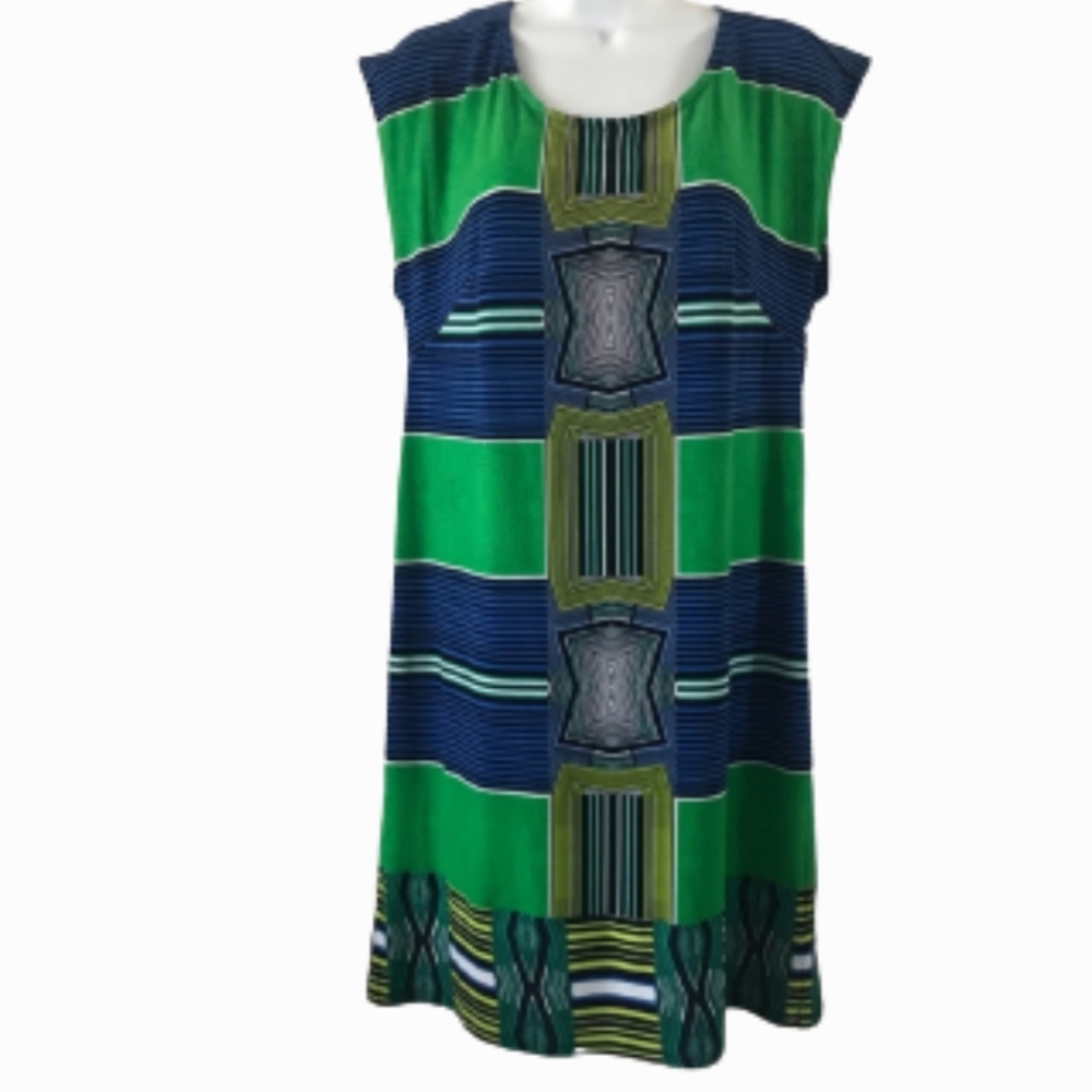 Laundry by Shelli Segal Bright Geometric Pattern Dress